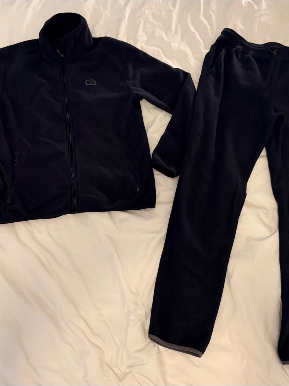 Women’s REI Black Full-Zip Fleece Jacket and Pants Set Medium